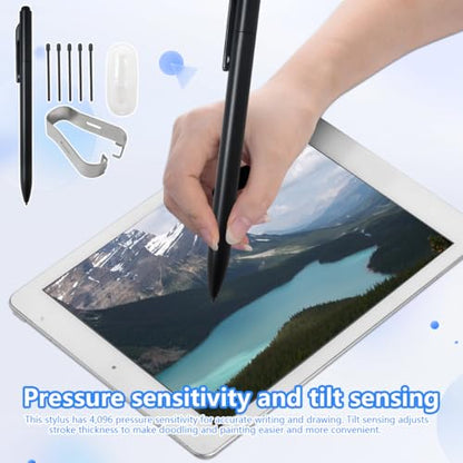 Replacement Digital Pen with Eraser, Stylus Pen with 5 Pen Tips and Pen Clip, 4096 Pressure Levels, Tilt Sensor, Palm Rejection, for Wacom One Upgraded