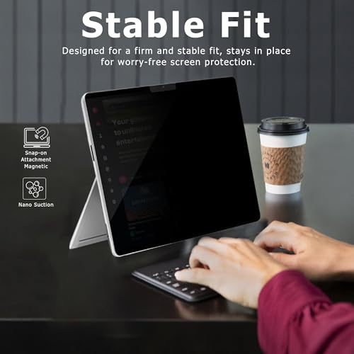 Adeway Privacy Screen Protector for Surface Pro 7/6/5/4/3 12.3 Inch, Magnetic Nano, Anti-Spy, Removable, Blue Light & UV Blocking, Anti-Glare - size: Pro 7/6/5/4/3 12.3"