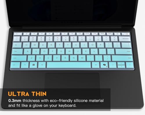 Keyboard Cover for 2026-2024 Microsoft Surface Laptop 8/7(7th Edition) 13.8 & 15 inch, Surface Laptop Accessories Ultra Thin Keyboard Protective Skin -Ombre Mint - color: Ombre Mint