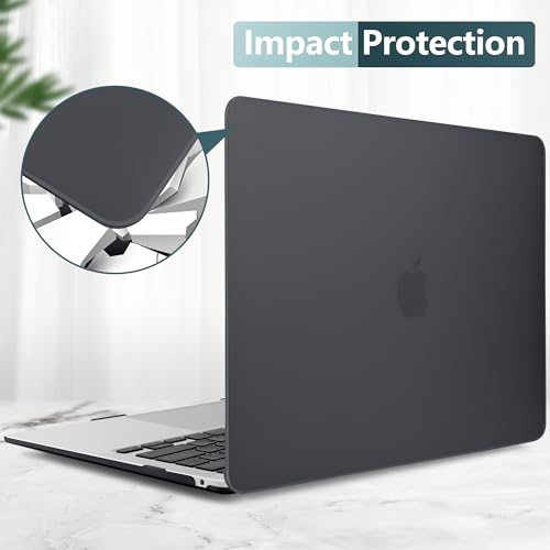 DONGKE Compatible with MacBook Air 13 inch Case 2021 2020 2019 2018 Release Model: M1 A2337 A2179 A1932, Matte Hard Case Cover for MacBook Air 13 inch with Retina Display Fits Touch ID - Black - color: Black