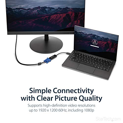 StarTech USB 3.0 to VGA Adapter, Slim, Windows Only, TAA (USB32VGAES) | USB to VGA monitor converter, External video card, Single display, Connect up to five adapters, Windows only, Extra monitor