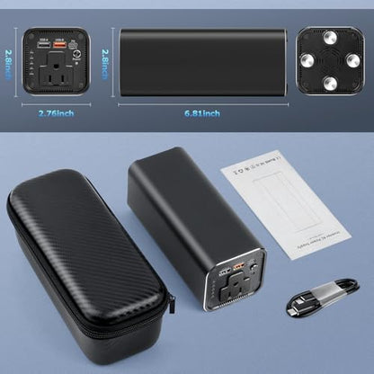 Portable Power Bank, 100W AC Outlet Laptop Charger, 98Wh/27000mAh High Capacity with 65W PD USB C Laptop Battery Bank, Backup Power Source for Business Travel and Outdoor Activities