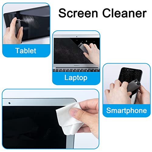 Screen Cleaner Touchscreen Mist Spray, walrfid Cleaning Kit for Electronic Smart Phone TV, Laptop, Tablet, PC, Computer Monitor LCD Flat Screens, Eyeglasses, Compatible with iPhone iPad MacBook Pro - color: Grey