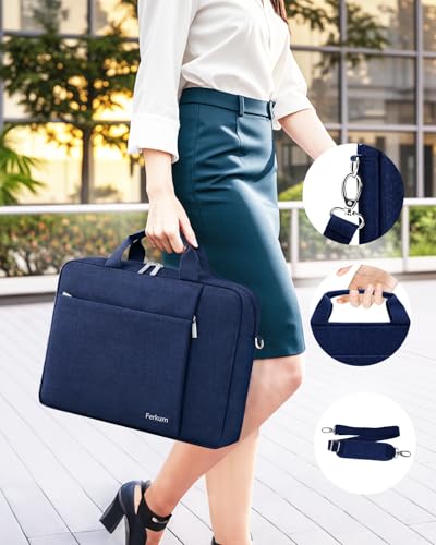 Ferkurn Laptop Bag Case for Women Men Computer Bag Compatible with HP Envy Pavilion Omen/LG Gram/MSI/Dell Inspiron XPS/Lenovo/Acer, Shoulder Strap Carrying Messenger Briefcase, Blue, 14 Inch - color: Blue, size: 14 inch