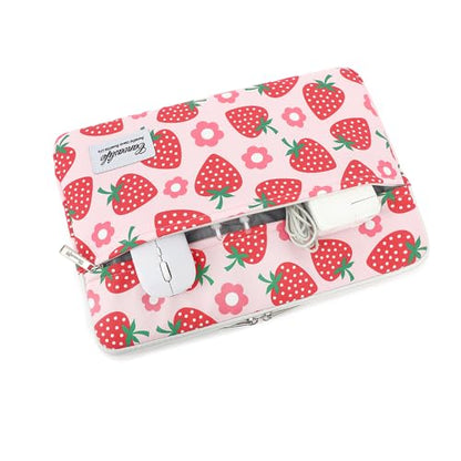 Canvaslife Pattern 13 inch Canvas Laptop Sleeve with Pocket 13 inch 13.3 inch Laptop 13 case13 Sleeve (Strawberry) - color: Strawberry, size: 13 inch/13.3 inch
