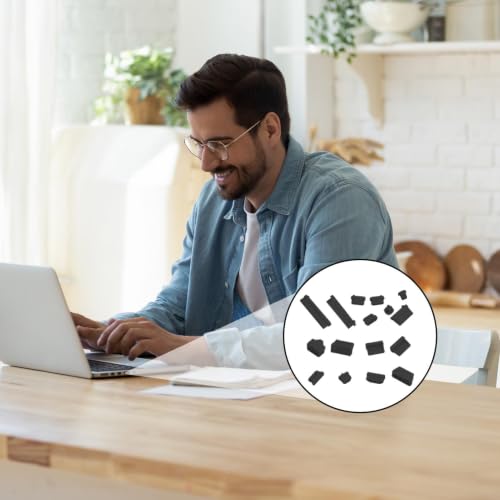 USB C Plug Cover Flexible Soft Silicone Protector 16pcs | Pc Interface Stopper for Computer PC - color: Black