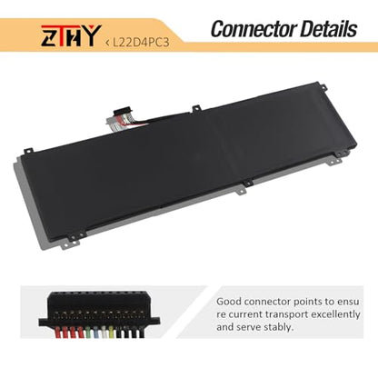 L22C4PC3 L22M4PC3 Laptop Battery Replacement for Lenovo Legion S7 16IRH8 | Legion S7 16APH8 / Legion 9 16IRX8/ Legion 9 16IRX9 Series L22D4PC3 5B11K39157 5B11K39160 SB11K39158 SB11K39159 15.56V 99.9Wh - size: 12.36*3.85*0.31inch L22D4PC3