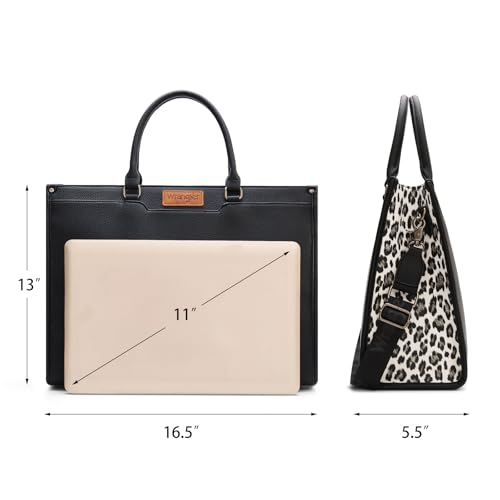 Wrangler Laptop Tote Bag for Women Western Style Work Crossbody Bag - color: Black