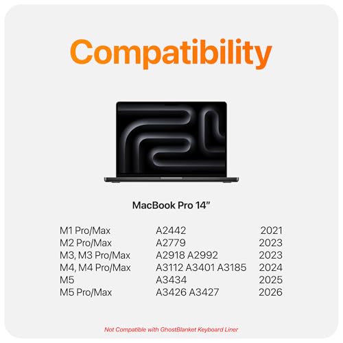UPPERCASE GhostView Premium Detachable Ultra Thin 2-Way Privacy Screen Protector, Bubble-free Air-ttach Technology, Non-Magnetic, Compatible with 2021+ MacBook Pro 14", M5/M4/M3/M2/M1 Pro/Max - size: MacBook Pro 14" (2021+)