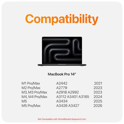UPPERCASE GhostView Premium Detachable Ultra Thin 2-Way Privacy Screen Protector, Bubble-free Air-ttach Technology, Non-Magnetic, Compatible with 2021+ MacBook Pro 14", M5/M4/M3/M2/M1 Pro/Max - size: MacBook Pro 14" (2021+)