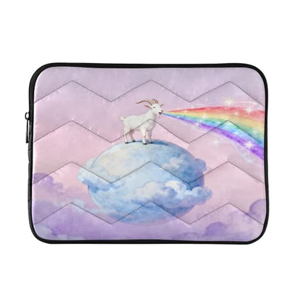 Cute Goat Plane 13” Quilted Laptop Sleeve Case Soft Notebook Protector Bag Computer Carrying Case - color: Cute Goat plane, size: Medium