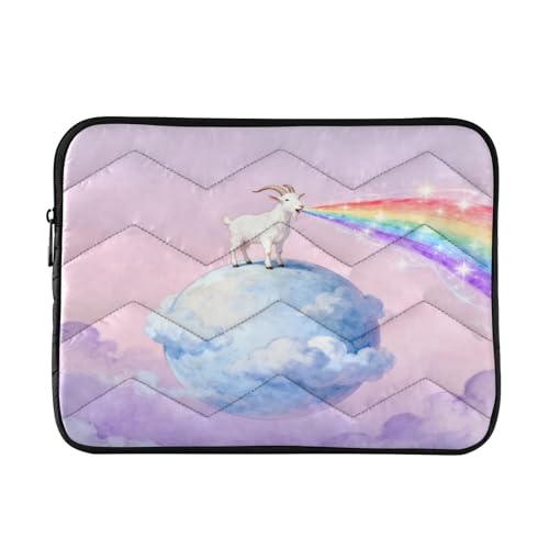 Cute Goat Plane Waterproof Laptop Sleeves 14-16 Inch Padded Quilted Laptop Protector Bag Notebook Case - color: Cute Goat plane, size: Large