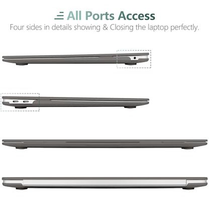 DONGKE Compatible with MacBook Air 13 inch Case 2021 2020 2019 2018 Release Model: M1 A2337 A2179 A1932, Matte Hard Case Cover for MacBook Air 13 inch with Retina Display Fits Touch ID - Grey - color: Grey