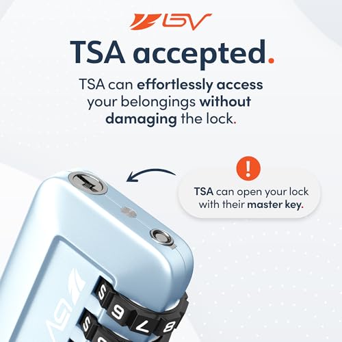 TSA Accepted Luggage Travel Lock, Set-Your-Own Combination Lock for School Gym Locker, Luggage Suitcase Baggage Locks, Filing Cabinets, Toolbox, Case Arctic Blue, 2 Pack (Limited Edition) - color: Arctic Blue 2-Pack