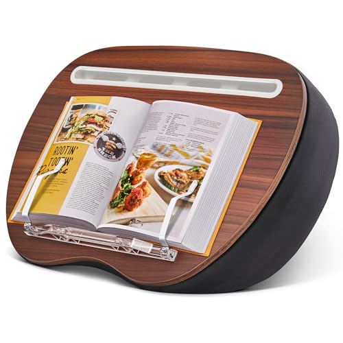 JARLINK Lap Beanbag Book Stand, Hands-Free Reading Pillow Stand for Neck Support, Comfortable Beanbag Book Holder for Bed, Sofa, Dorm Room, Travel (Muted Gray)