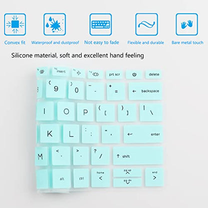 2-Pack Keyboard Cover for 13.3" HP EliteBook 430 G8/EliteBook 630 G8 G9 G10, EliteBook X360 435 G8 G9, EliteBook X360 830 835 G7 G8 13.3 inch Laptop US Layout Keyboard(NOT FIT 830 835 G9 G10) - color: HotBlue+Clear