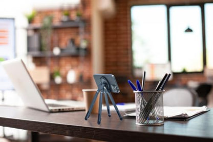 Foldable Desktop Portable Laptop Stand, Adjustable Laptop Riser with Magnetic Phone Holder, Aluminum Alloy Notebook Stand Compatible with 10-16” Laptops and 4-13”Phones/Tablets(Silver Gray) - color: Silver Gray