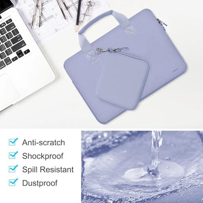 Hseok Laptop Sleeve 14 inch Case with Small Case, Compatible with MacBook Neo 14, MacBook Pro 14 M5/M4/M3/M2/M1, XPS 14 and Most 14 inch Notebooks, Neoprene Computer Handbag,Haze Purple - color: Haze Purple, size: 14"