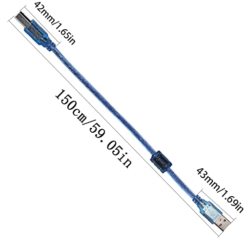 QIANRENON Printer Sharing Adapter, 2-Port USB 2.0 Switch for Sharing USB Devices Between 2 Computers, Includes 2 Pack USB 2.0 Male Cable
