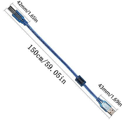 QIANRENON Printer Sharing Adapter, 2-Port USB 2.0 Switch for Sharing USB Devices Between 2 Computers, Includes 2 Pack USB 2.0 Male Cable