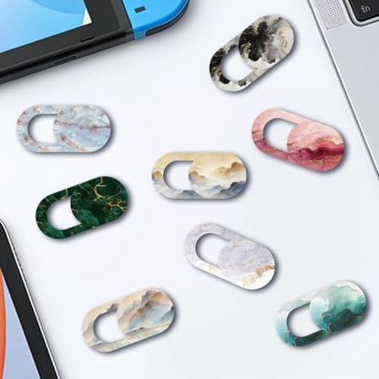 8Pcs 8 Styles Laptop Camera Cover Slide Marble Privacy Guard Accessories, 0.04 Inch Ultra Thin Webcam Cover Protector Blocker for Desktop Computer Tablet Notebook Mini PC Home Office Use - color: Marble