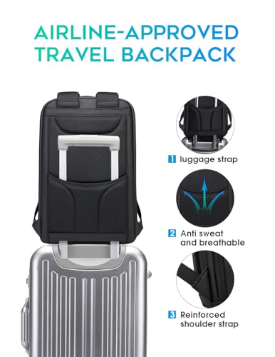 FUTURE AESTHETIC Business Smart Backpack Waterproof fit 15.6 Inch Laptop Backpack with USB Charging Port,Travel Backpack - color: Blue