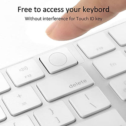 ProElife Ultra Thin Silicone Keyboard Cover Skin for 2022 Mac Studio & 2021 Apple iMac 24'' M1 Chip Magic Keyboard 2 with Numeric Keypad Touch ID A2520 Accessory U.S Enter Soft Protector, Transparent | Clear, Non-interference Design for ID Key, Dust-proof