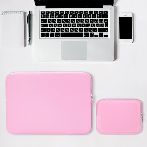 RAINYEAR 13 Inch Laptop Sleeve Case with Accessories Pouch, Compatible with 13.3" MacBook Air/Pro M1 M2 M3 M4 M5 A3449 A3240 A3113 A2681 A2338 (Pink) - color: Pink, size: 13"