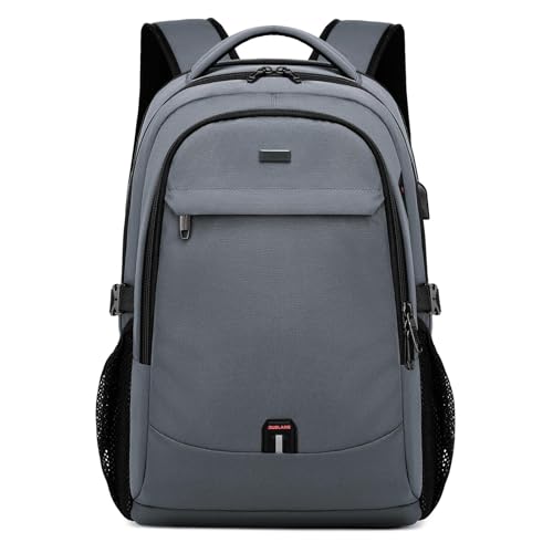 17 Inch Travel Laptop Backpack Water Resistant College Backpack for Men Laptop Bag with USB Charging Port,Dark Grey - color: Dark Grey