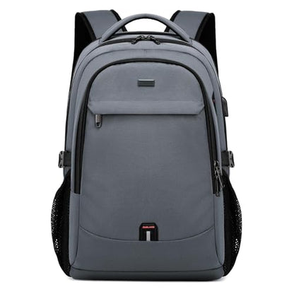 17 Inch Travel Laptop Backpack Water Resistant College Backpack for Men Laptop Bag with USB Charging Port,Dark Grey - color: Dark Grey