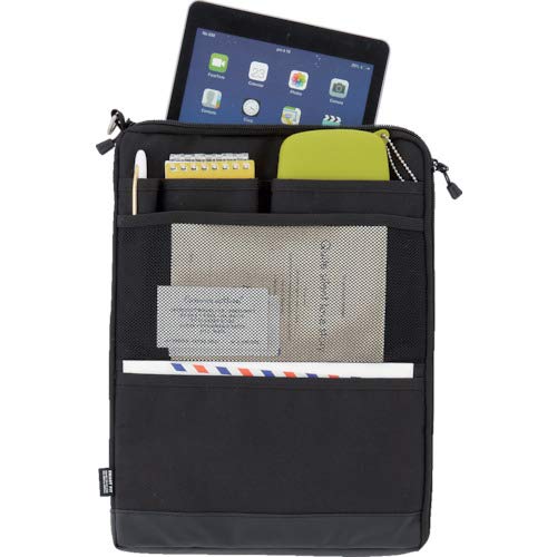 LIHIT LAB Laptop Sleeve, Water & Stain Repellent, Vertical for Backpack, 7.9" x 10.2", Black (A7682-24) - color: Black, size: 10.2 x 7.9 inches, style: Vertical