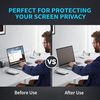 13 Inch 16:9 Laptop Privacy Screen Filter, Anti Scratch Anti Spy Anti-Glare Blue Light Screen Guard, Removable 13 In Security Shield, Matte/Glossy Double-Sided