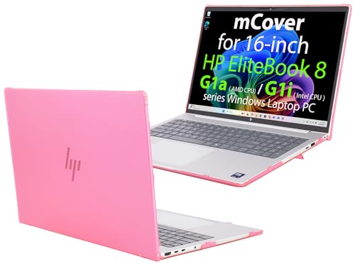 mCover Case Only Compatible for 2025～2026 16" HP EliteBook 8 G1a (AMD) | G1i (Intel) 16 inch Windows Notebook AI PC (Not for Other HP Models)- Pink - color: Pink