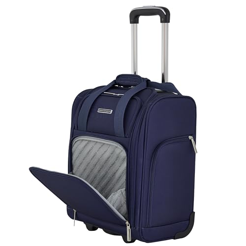 French Connection 16" Underseat Carry-On Luggage with USB/USB-C Ports, Blue Depths - color: Blue Depths