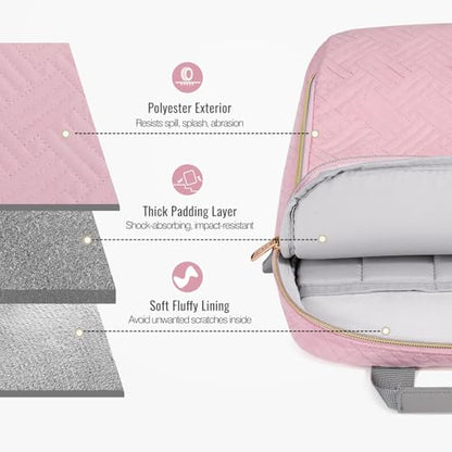 MoKo 13-14 Inch Puffy Laptop Sleeve Shoulder Bag Carrying Case with Handle | Fits Mac Air 13-inch M5, Mac Neo A18 Pro, Mac Pro 14-inch M5/M4/M3/M2/M1 and Surface 13.8-inch, Pink - color: Pink, size: 13.3-14 Inch