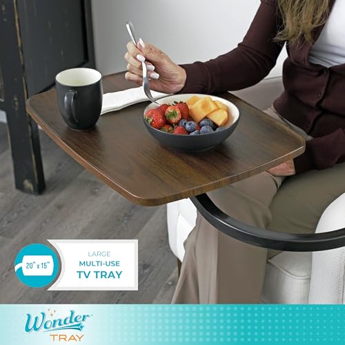 Stander Wonder Tray, Adjustable Swivel Table, Large Laptop Stand, Couch Desk, Side Tables & Gaming Bench, TV-Trays for Eating on Couches, Chairs, Recliners, Walnut - color: Walnut, size: Large