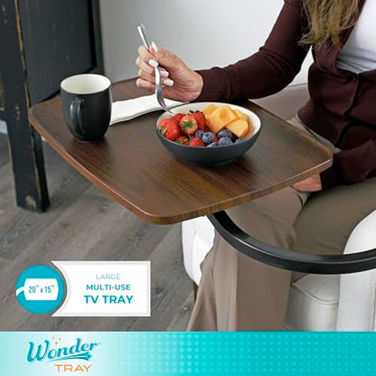 Stander Wonder Tray, Adjustable Swivel Table, Large Laptop Stand, Couch Desk, Side Tables & Gaming Bench, TV-Trays for Eating on Couches, Chairs, Recliners, Walnut - color: Walnut, size: Large