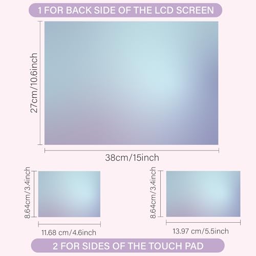 CREATCABIN Laptop Skin Decal Universal Reusable Vinyl Laptop Cover Sticker Waterproof PC Art Personalized Protector Scratchproof Laptop Skin for 12.1 13 13.3 .6 14 15 15.3 16 Inch Remove Change Styles - style: Blue-Purple