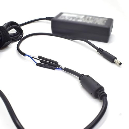 2Pack 1FT 4.5x3.0mm DC Bare Cord Power Pigtail Cable for Dell Laptop Repair | 4.5x3.0mm Small Pin Male, 3 Wire Open End Cable,0.3M Powe Adapter Cord for Dell Latitude XPS Inspiron Power Supply DIY Cable - size: 4.5x3.0mm Male