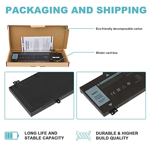 1F22N Laptop Battery for Dell Alienware M15 R1 M17 R1, G5 15 5590 5590-D2783W 5590-D2743B D2842W D2843W D2865B G7 15 7590 7790 D2785B ALW15M-D1523S,JJPFK 0JJPFK 06YV0V 08622M HYWXJ 0HYWXJ XRGXX 01F22N - size: 8.74*2.95*0.31inch