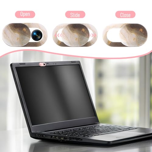 8PCS Webcam Cover Slide, Colorful&Marble Laptop Camera Cover | Slide Computer Phone Camera Covers Privacy Protector for Protect Your Visual Privacy