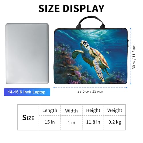 Laptop Bag,14 15 15.6 inch Laptop Case Sleeve,Computer Case Sleeve for Laptop with Handle for Women Men,Laptop Carrying Case for MacBook,Dell,Lenovo,Notebook Computer,Cute Sea Turtle - color: Cute Sea Turtle
