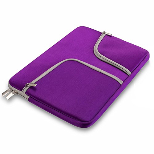 UESWILL Neoprene Soft Sleeve Bag Briefcase Compatible with 15 inch MacBook Pro/and Laptop up to 15.4 inch Ultrabook Chromebook Notebook Netbook Computer Tablet,(Purple) - color: Purple, size: 15-15.6 inches