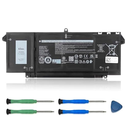 7FMXV 63Wh Laptop Battery Replacement for Dell Latitude 7320 5320 7420 7520 Series TN2GY 9JM71 727CG CN-0727CG 15.2V 3941mAh - size: 10.44*3.68*0.25 inch 7FMXV