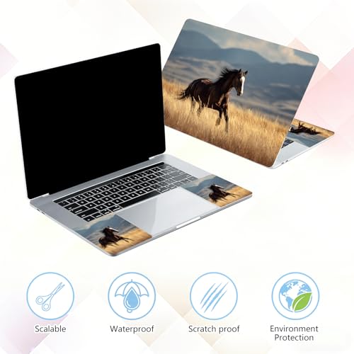 Laptop Skin Sticker Decal 15-15.6 Inch with Cute Mouse Pad, Universal Reusable Vinyl Sticker for 12.1 13 13.3 14 15.4 Inch Netbook and Notebook PC, Beautiful Horse - color: Beautiful Horse
