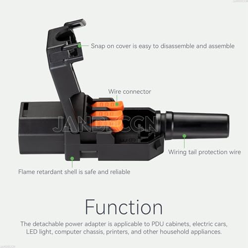 2Pack 3 Pin Terminal Quick Connectors, 10A 250V IEC320 C13 Female Inline Power Plug Adapter Socket Connector - style: C13 Female