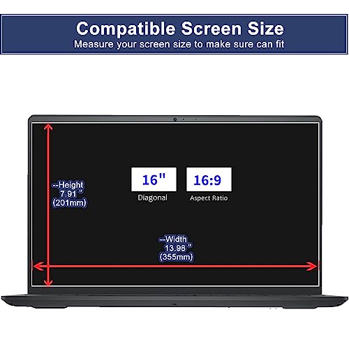 Anti Blue Light Glare Screen Protector for 16" 16.1" Dell/ASUS/Lenovo/Acer/MSI/SGIN/HP Omen 16.1/HP Victus 16.1, etc. 16 16.1 inch 16:9 Aspect Laptop, Blue Light UV Blocker Eye Protection Film - size: 16 Inch 16:9
