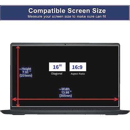 Anti Blue Light Glare Screen Protector for 16" 16.1" Dell/ASUS/Lenovo/Acer/MSI/SGIN/HP Omen 16.1/HP Victus 16.1, etc. 16 16.1 inch 16:9 Aspect Laptop, Blue Light UV Blocker Eye Protection Film - size: 16 Inch 16:9