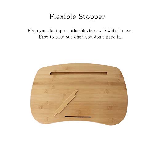SUMISKY Lap Desk-Portable Laptop Table with Bamboo Platform Phone Holder (M(18.5"x11.8")) - size: M(18.5"x11.8") without Additional Accessories