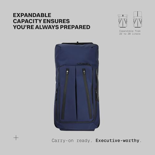 The Frenchie Co. - Work/Travel Speed Backpack - Expandable 23 to 30 liters - Laptop compartment with anti-theft magnetic closure - Ballistic nylon durable construction - color: Blue